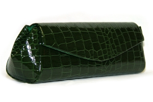 Handtasche Kroko Dunkelgr�n