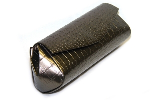 Handtasche Kroko Bronze