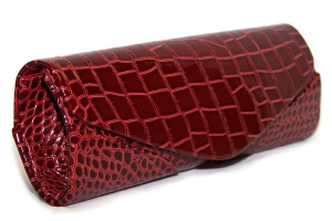 Handtasche Kroko Bordeaux