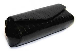 Handtasche Kroko Schwarz