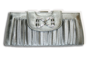 Abendtasche Strass silbergrau