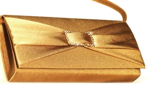 Clutchbag in Altgold aus Satin