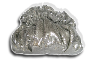 Clutch Bag silber in Muschelform
