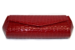 Handtasche Kroko tiefrot