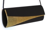 Clutch Bag schwarz mit Goldglitzer