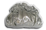 Abendtasche - Clutch Bag silber in Muschelform